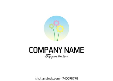 Gear flowers logo