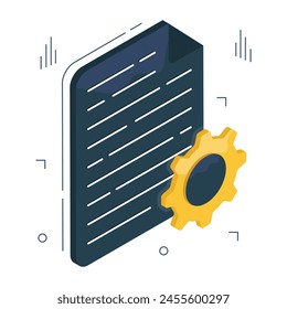 Engranaje con papel plegado, gestión de contenido 

