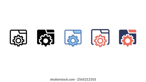 gear folder icons with five different styles
