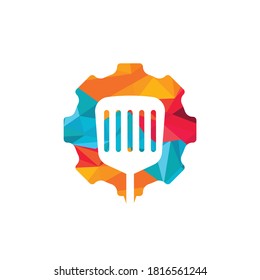 Gear food vector logo design. Organic food logo concept.