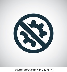 gear forbidden icon, on white background
