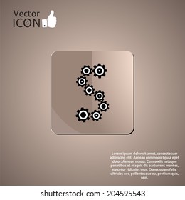 Gear in the form of dollar. Made in vector