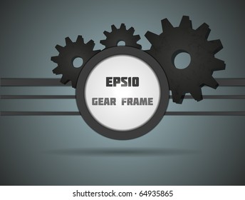Marco de engranaje para su diseño. ¡Vector completo, disfruta!