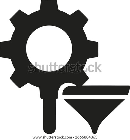 Gear with a funnel icon representing process and filtering