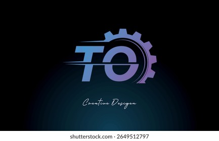 TO Gear Fusion Logo – Industrial Tech-Inspired Letter mark Futuristic Industrial Letter Mark Design for Technology and Engineering Brands.