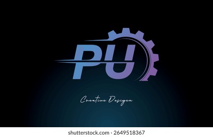 Logotipo UP Gear Fusion - Industrial Tech-Inspired Letter mark Futuristic Industrial Letter Mark Design para marcas de tecnologia e engenharia.