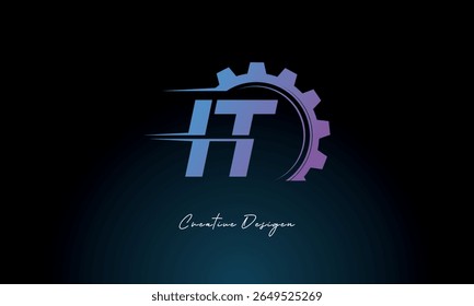 IT Gear Fusion Logo – Industrial Tech-Inspired Letter mark Futuristic Industrial Letter Mark Design for Technology and Engineering Brands.