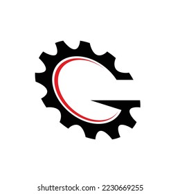 GEAR G CONCEPT ILLUSTRATION LOGO DESIGN VECTOR

