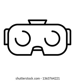 Gear game goggles icon. Outline gear game goggles vector icon for web design isolated on white background