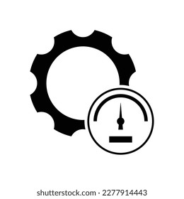 Gear with gauge icon design. Mobile optimization vector icon. isolated on white background. vector illustration