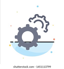 Gear, Gears, Setting Abstract Flat Color Icon Template