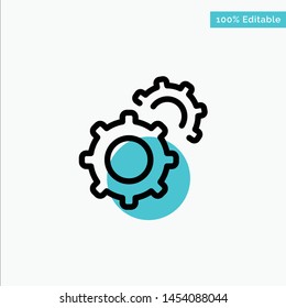 Gear, Gears, Setting turquoise highlight circle point Vector icon