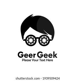 Gear geek logo template illustration
