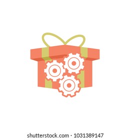 Gear Gift Logo Icon Design