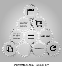 gear glass infographics Template for diagram, Data visualization , presentation ,steps or processes.