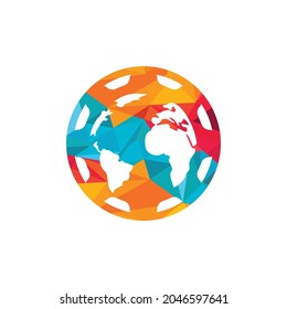Gear Global Vektor Logo Design. Logo-Design-Element des Fangplaneten.
