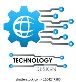 gear, globe and circuit - technology design