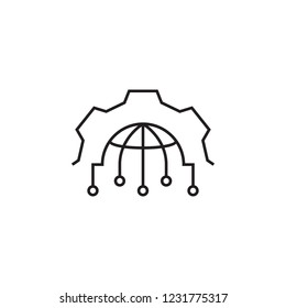 Gear, globe, setting icon. Signs and symbols icon can be used for web, logo, mobile app, UI, UX 