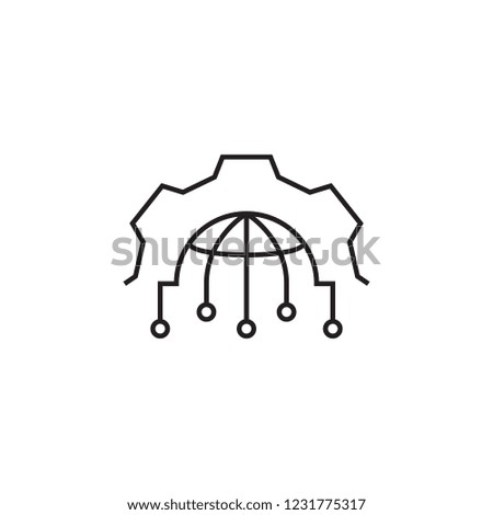 Gear, globe, setting icon. Signs and symbols icon can be used for web, logo, mobile app, UI, UX 