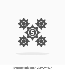 Gear glyph icon. Can be used for digital product, presentation, print design and more.