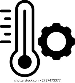 Vector de ilustración de icono de glifo de engranaje