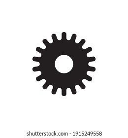 Zahnradsymbol. Logo des Fanggeräts. Vektorgrafik. Einzeln auf weißem Hintergrund. Bearbeitbarer Stroke