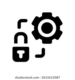 gear glyph icon. Strong and solid vector icon for websites, mobile interfaces, presentations, and visual branding. High quality and easy to edit.