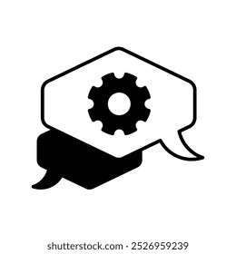 Icono de glifo de engranaje con fondo blanco Vector Ilustración de stock