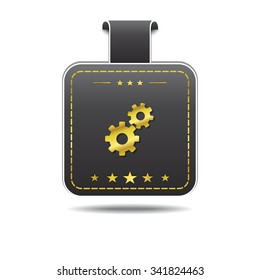 Gear golden Vector Icon Design