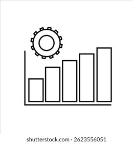 Gear graph icon on white background vector
Vector business icon
