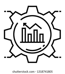 Gear graph line icon design 