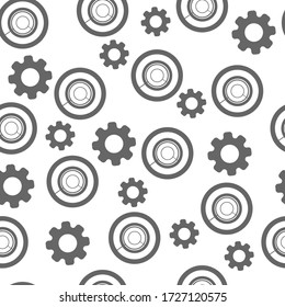 

Gear Gray abstract ornament. Technical template for clothes, wallpapers, packaging.