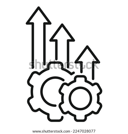 Gear grow effort icon outline vector. Business work. Success idea