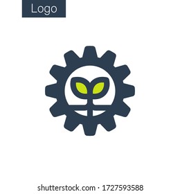 gear grow logo industrial navy