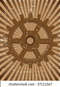 Gear Grunge Steampunk Vector Background