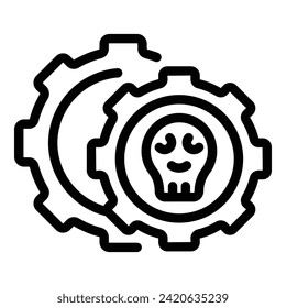 Gear hacker attack icon outline vector. Virus bug. Social media