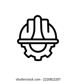 Gear halmet labor icon vector design. Editable stroke.