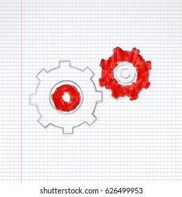 gear  hand drawn Icon