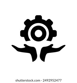 diseño de íconos de engranaje en mano. instalación y Asistencia de signos y símbolos.