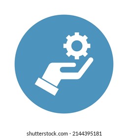 gear hand Vector icon which is suitable for commercial work and easily modify or edit it

