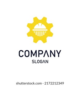 gear hat logo template vector illustration isolated on white background