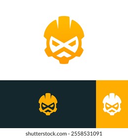 gear head contruction helmet logo design template