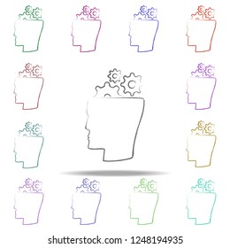 gear head icon. Elements of Creative idea in multi color style icons. Simple icon for websites, web design, mobile app, info graphics