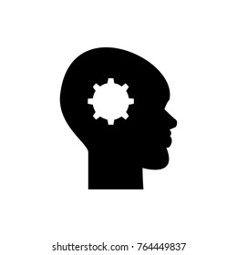 gear in head icon illustration isolated vector sign symbol