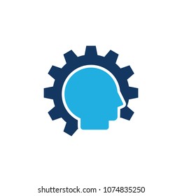 Gear Head Logo Icon Design