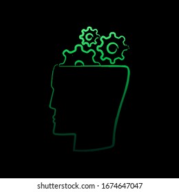 gear head nolan icon. Simple thin line, outline vector of Creative idea icons for ui and ux, website or mobile application