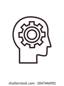 gear in head on white background