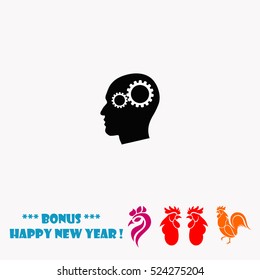 Gear in head vector icon