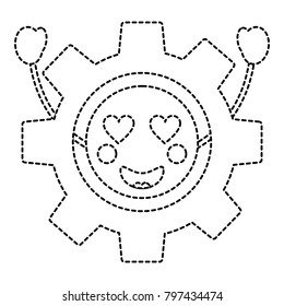 gear heart eyes   kawaii icon image 