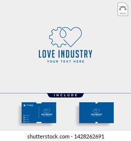 gear heart logo line health industry vector icon design